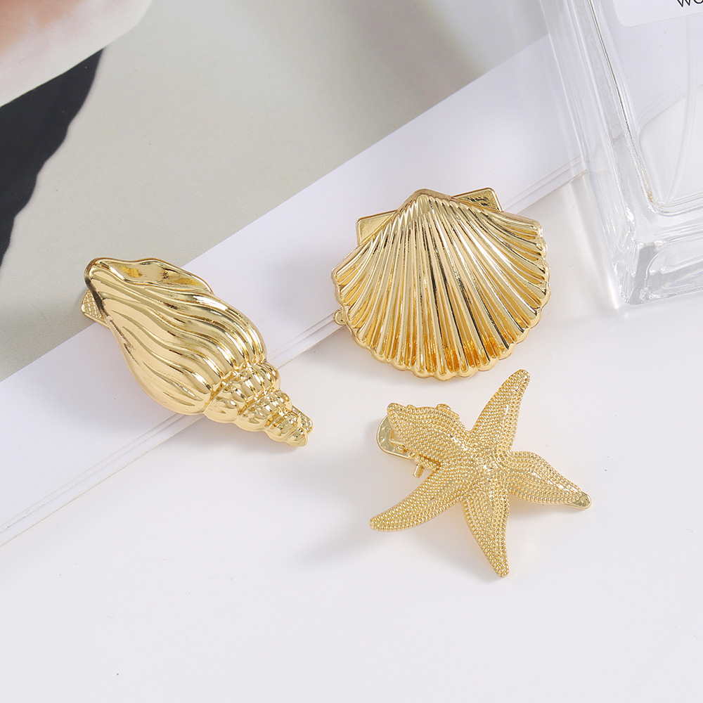 New European and American Design Starfish Hair Clip for Women, Fashionable, Unique, Simple, Ins-Style Hairpin, Niche Versatile Hair Accessory Wholesale