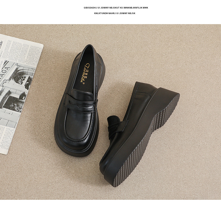 Retro Damen Loafers Im Britischen Stil Mit Dicker Sohle_voghion.com