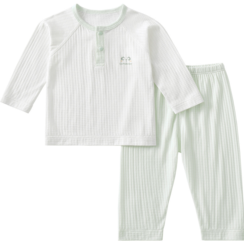 Trajes de bebé de verano para niños delgados de manga larga ropa de hogar dividida para niños niñas pijamas de aire acondicionado para bebés de verano