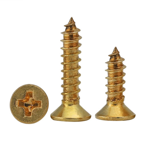 H62 copper cross countersunk head self-tapping screw brass self-tapping wood screw flat head self-tapping M2-M8