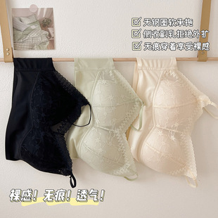 Fashionable Sexy New French Style Lace Beautiful Back Underwear Women's Anti-running All-in-One Cup No Steel Ring No Trace Thin Tube Top