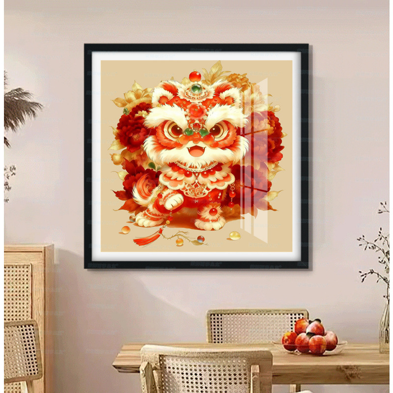 [Antigua tela de seda] Mona Lisa Real bordado de cruz auspicioso león auspicioso centralizado bordado a mano boda