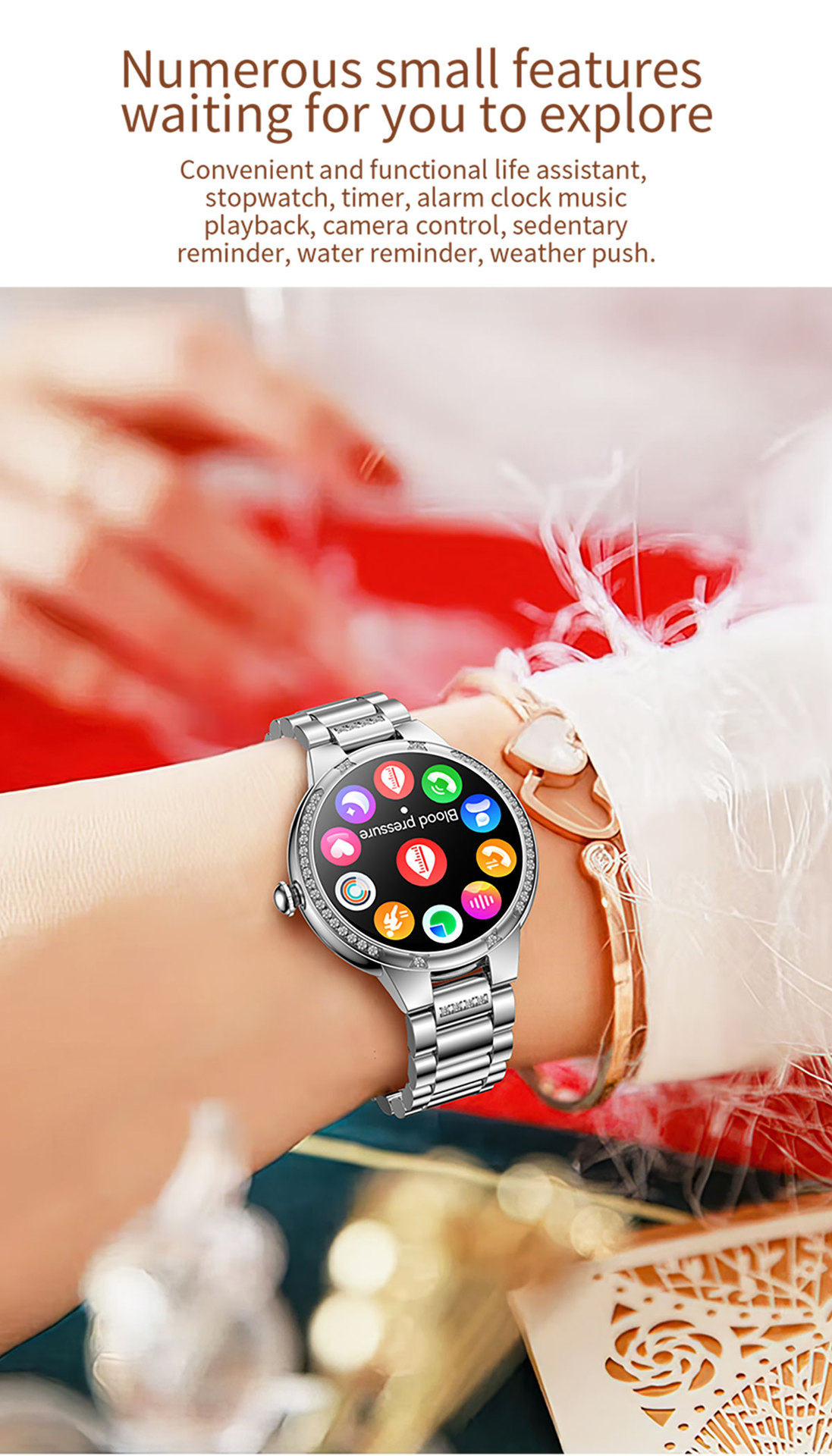 L68b Heart Rate Blood Pressure Oxygen Monitoring Bluetooth_voghion.com