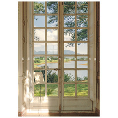 Holiday window scenery poster, retro French fresh ins style Korean photography art core decorative painting