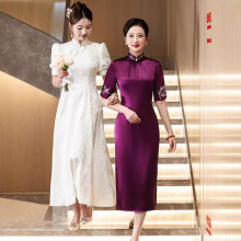 高端喜婆婆婚宴装旗袍礼服裙 年轻新娘妈妈婚礼服 2025新款春夏季