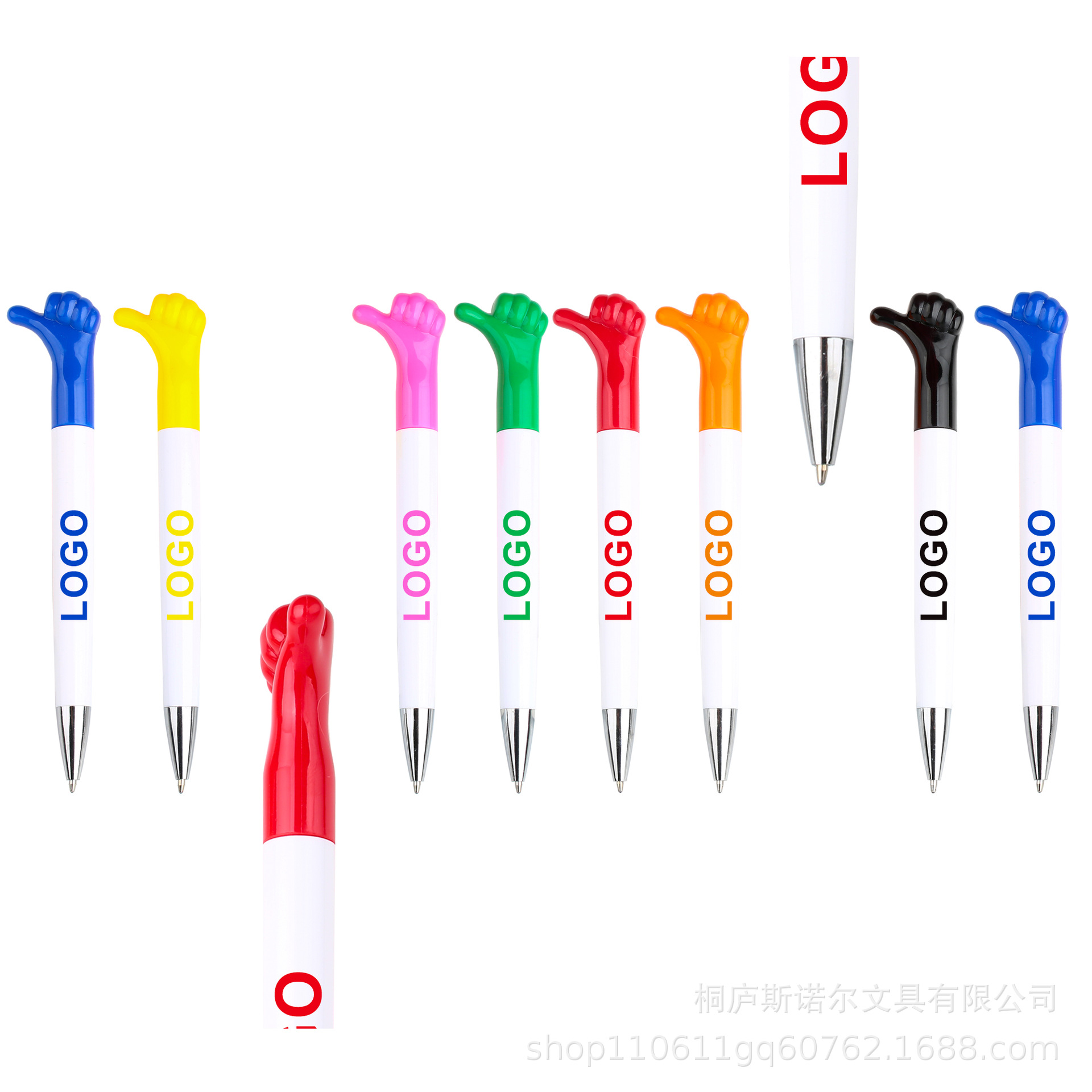 Gestos creativos de dibujos animados bolígrafo de impresión logotipo bolígrafo publicitario pulgar me gusta alentar bolígrafo al por mayor