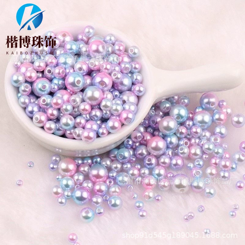 Two-color beaded bracelet pearl handmade, bag, accessory, gradient, DIY