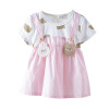 Summer cotton short sleeve dress for princess, girl's skirt, Korean style, children's clothing