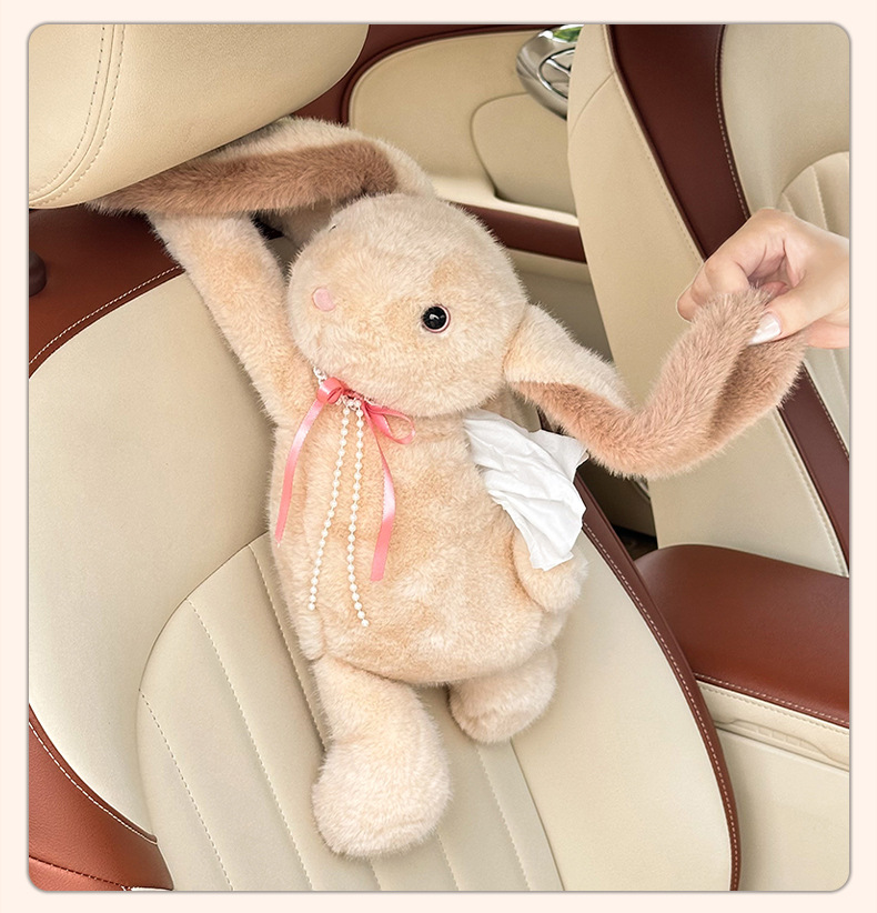 Creative Car Tissue Box, Car Tissue Holder, Hanging Type, High-End, Cute Cartoon Car Interior Decoration Tissue Hanging Bag