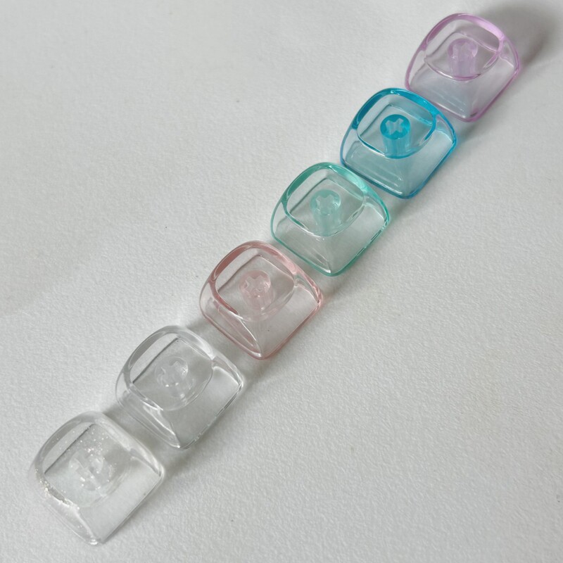 Pc Material Highly Transparent Cat Head Mx Cross Chrysanthemum DIY Personalized Mechanical Keyboard Multi-Color Transparent Light-Transmitting Keycap