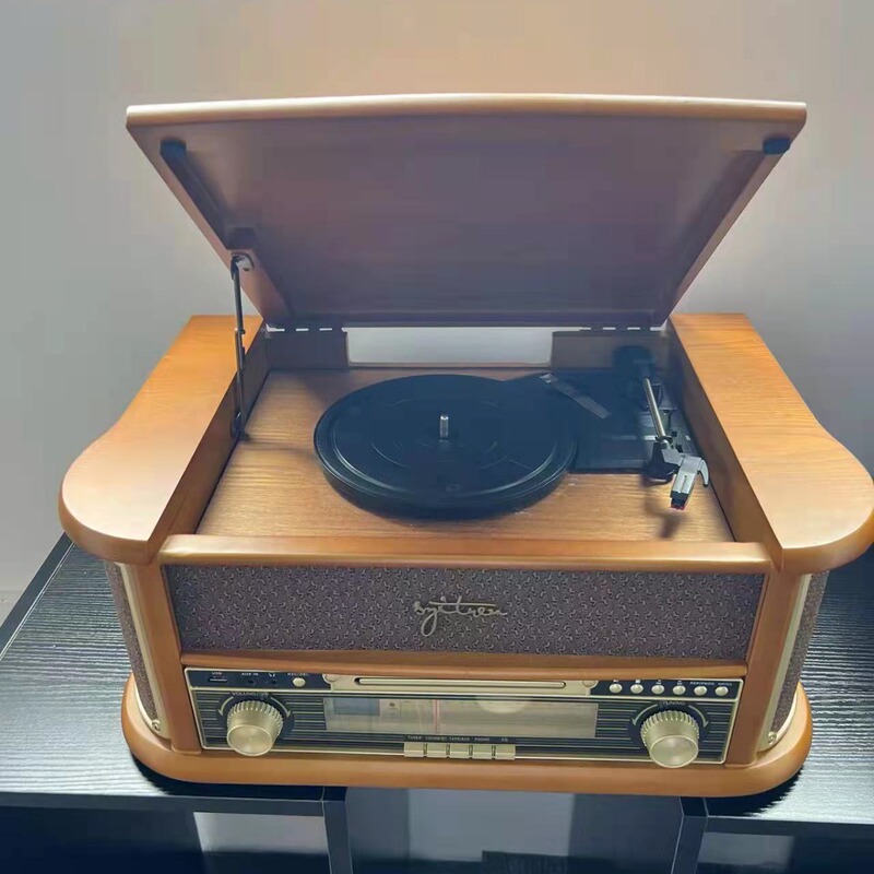 レトロ蓄音機cd機黒ゴムレコード機ラジオbluetoothスピーカー多機能一体スピーカー家庭装飾品|undefined