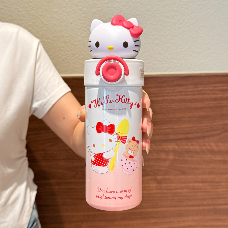 三丽鸥HelloKitty保温杯大容量杯子女生高颜值可爱吸管水杯新款|undefined