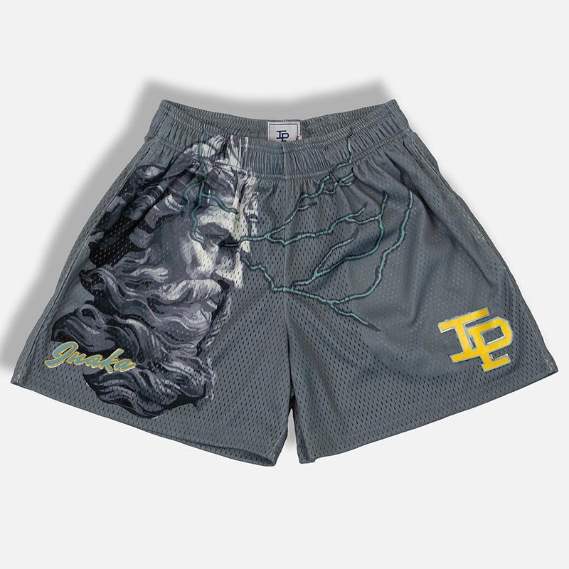 2023 American-Style Ip Stone Mesh Quick-Dry Shorts for Men and Women, Casual Sports Knee-Length Breathable Quick-Dry Shorts