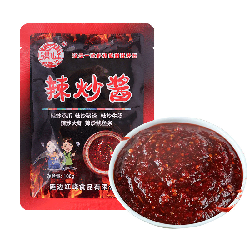洪峰辣炒酱韩式辣酱铁板鱿鱼鸡爪年糕豆腐鸡蛋酱料拌饭朝鲜族韩国