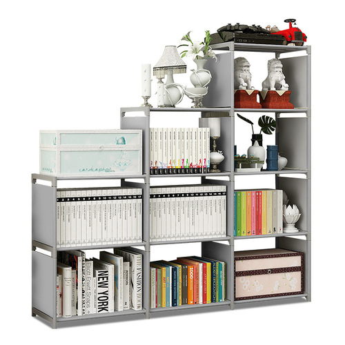 Simple bookshelf, trapezoidal bookcase, storage shelf, student bookshelf, assembled storage rack, bookshelf set, wholesale