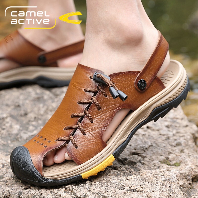 German Camel Dynamic Baotou Sandals Men's Sandals and Slippers Men's Summer Outer Wear Breathable Non-slip Beach Shoes Men's Trendy