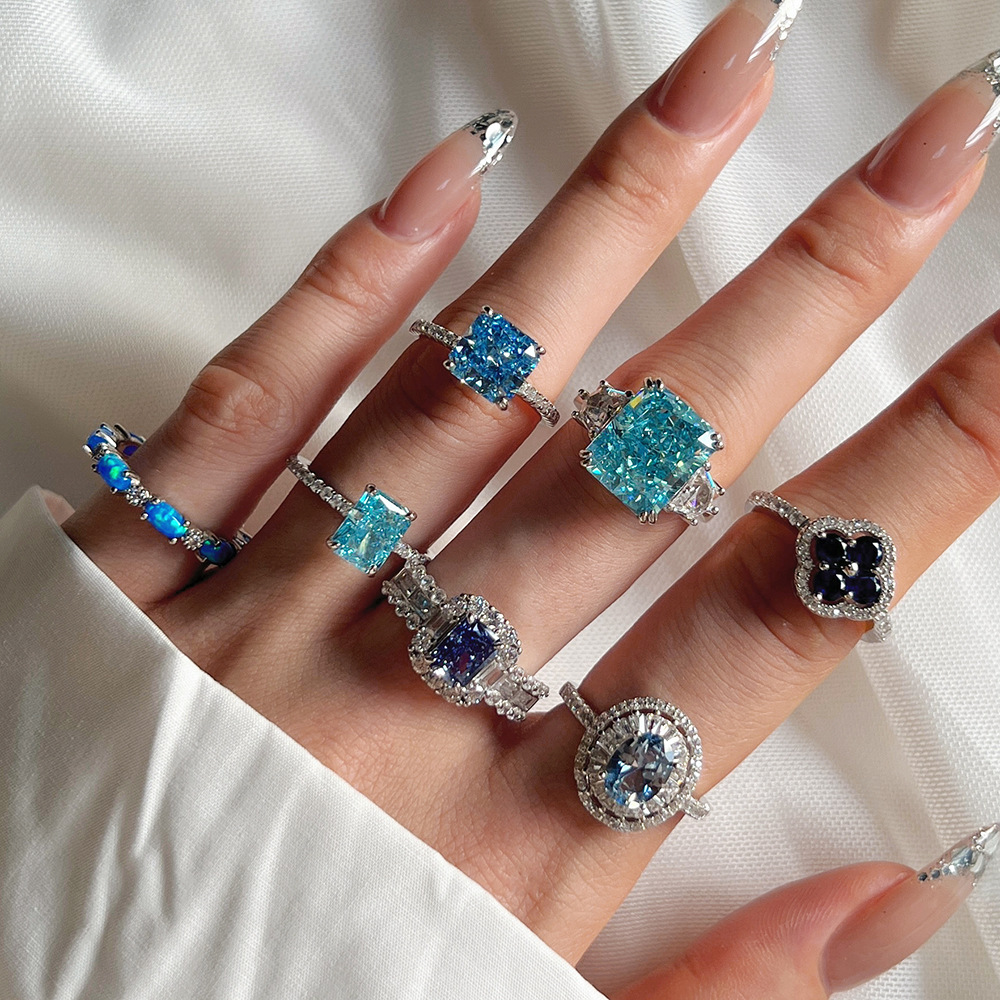 4g Weight Zircon Inlay Material Rings Classification 1 Piece Quantity Holiday, Daily Occasion 925 Sterling Silver Material Geometric Pattern Women's Gender Plating Design Elegant, Glam Style 925 Sterling Silver Zircon Geometric Rings 925 Sterling Silver Rings 2