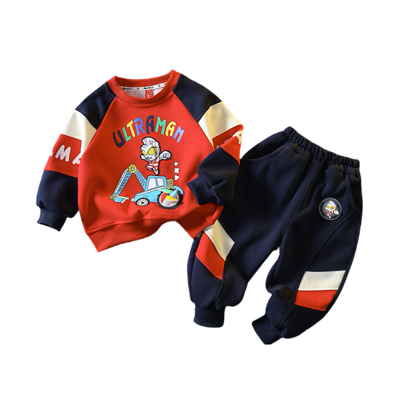 6100 Ultraman ropa traje de otoño para niños 2024 nueva ropa para niños primavera y otoño suéter para hombres guapo