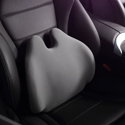 Car Headrest Neck Pillow Memory Foam Headrest - waist-support-a-smoky-gray