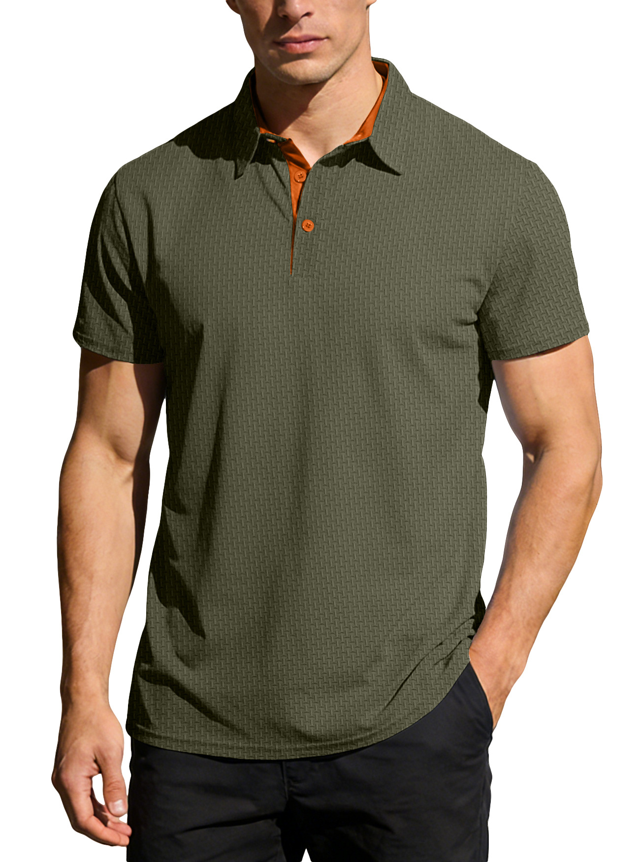Ropa de hombre transfronteriza verano nuevo hombre europeo y americano Casual polo camiseta a rayas blusa con collar camiseta de manga corta europea
