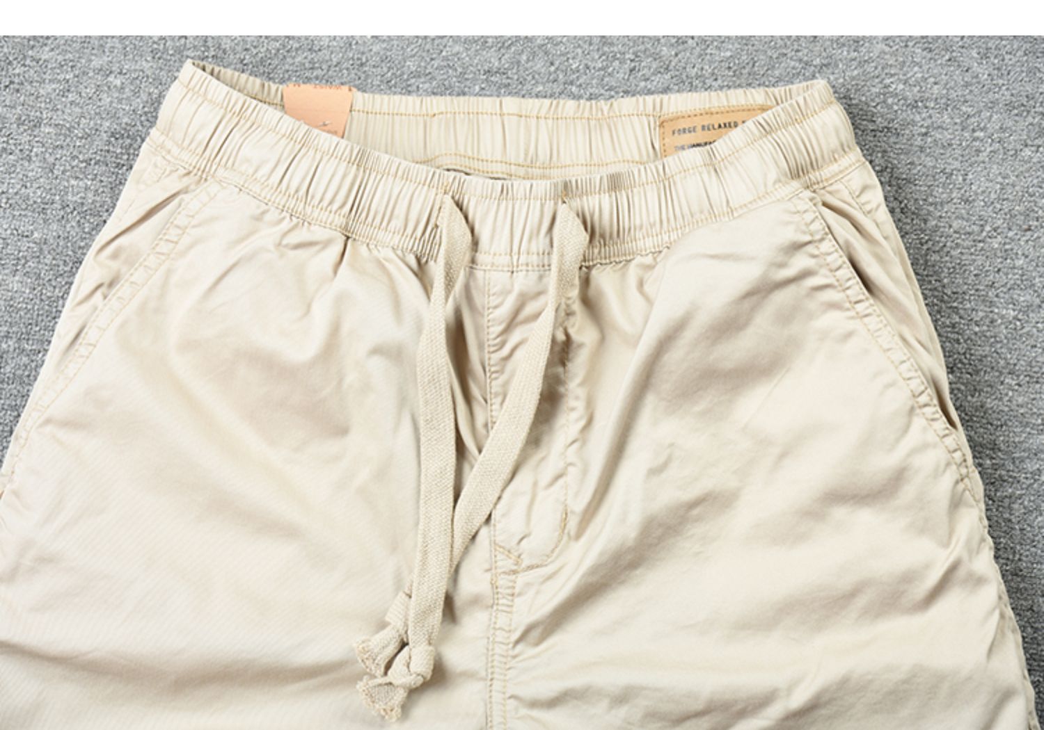 Men's Clothing Men's Slim Fit Casual Work Shorts Trendy Summer Thin Drawstring Elastic Waist Five Point Pants_viptrois.com