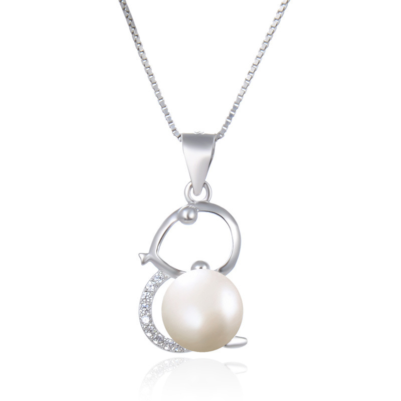 S925 plata esterlina serpiente perla colgante mujer simple ligero lujoso hueco sensación de diseño colgante de plata zodiacal al por mayor