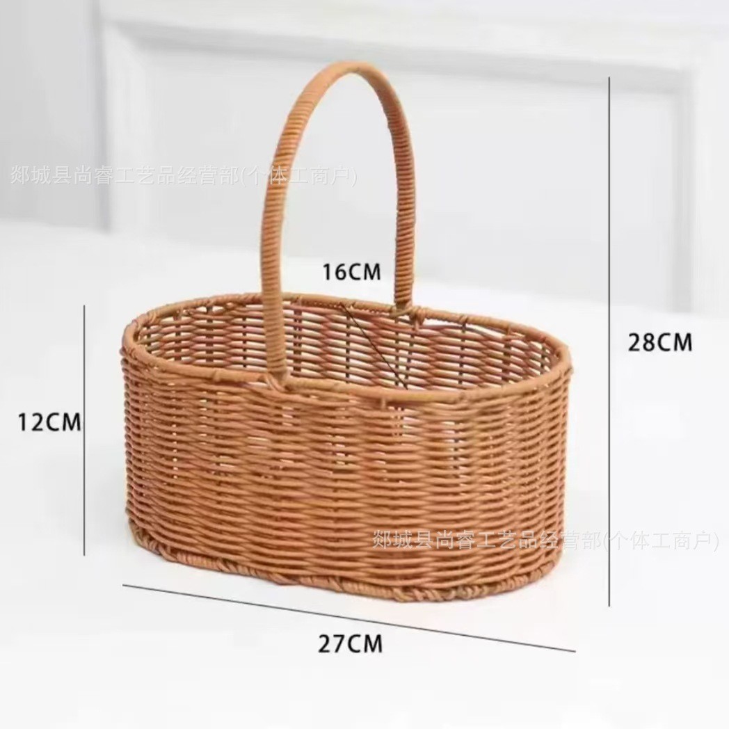 Cestas de flores tejidas a mano tejidas de paja bambú tejidas de flores tejidas a mano imitación de vid y fruta huevo caja de regalo cesta pastoral