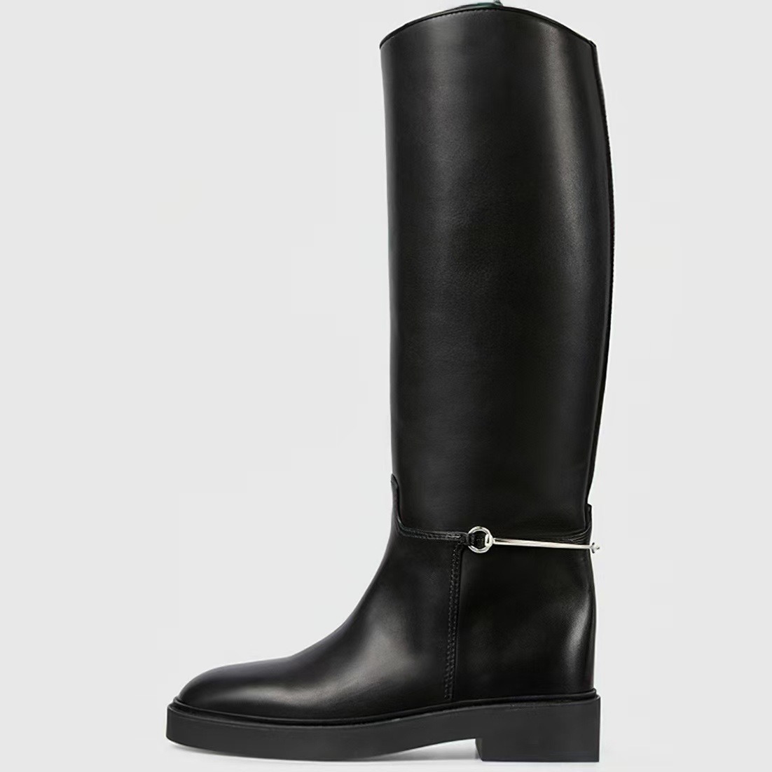 Large size low heel high boots round head autumn and winter new equestrian boots knight boots show flat women's boots_voghion.com