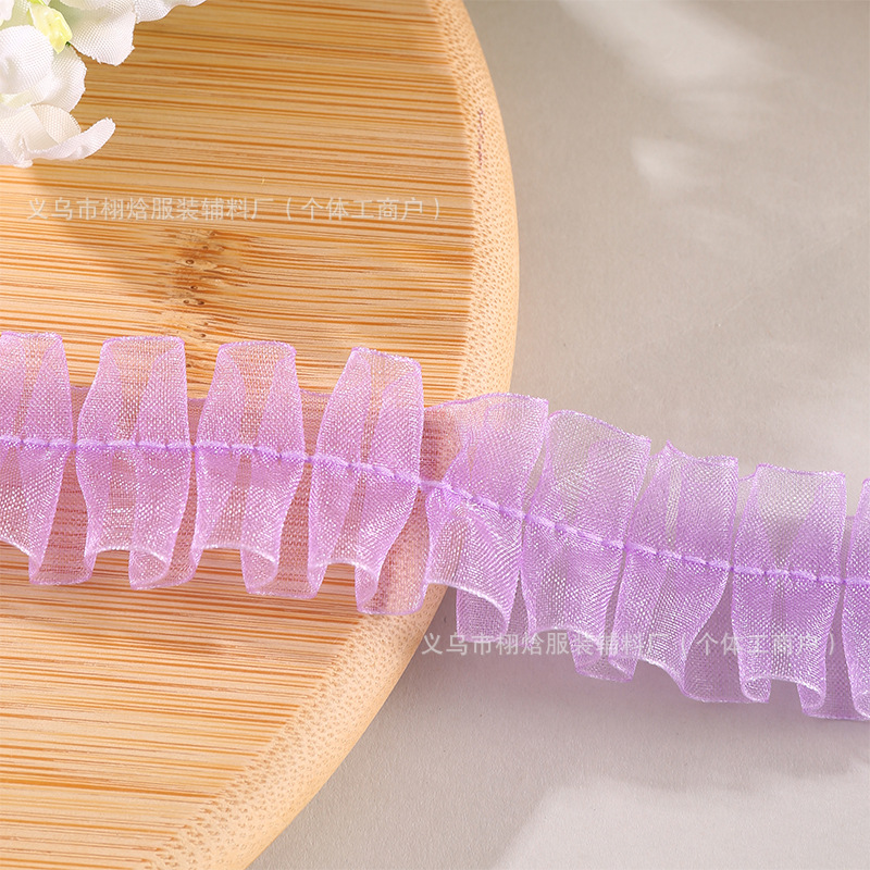 연보라색 얇은 가장자리 2.5cm (40m / 스트립)