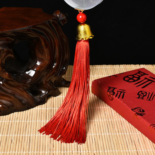 Crystal Chinese knot tassel pendant decorative item for festivals, featuring human head portrait, car ornament, car interior decoration, souvenir, street vendor supply