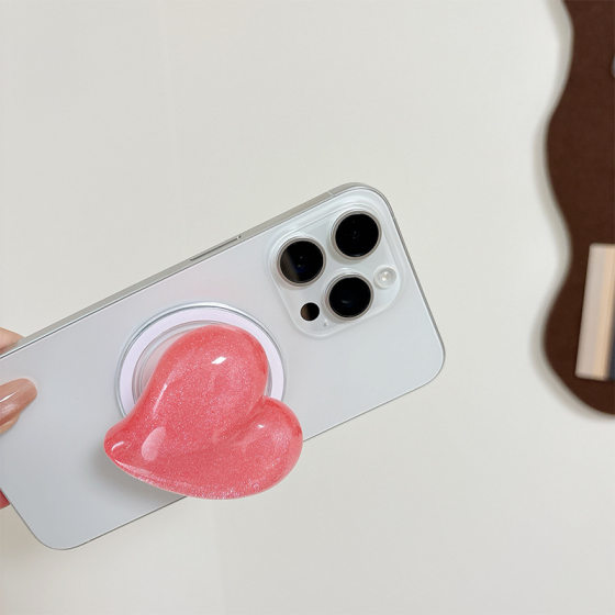 Magnetic suction mobile phone airbag bracket South Korea ins wind desktop watch chase drama glitter love retractable stable support frame