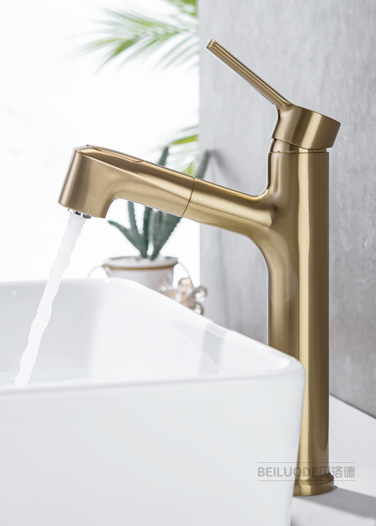 All-copper black faucet, hot and cold washbasin, bathroom countertop basin, bathroom face wash pull-out faucet MT2045 undefined