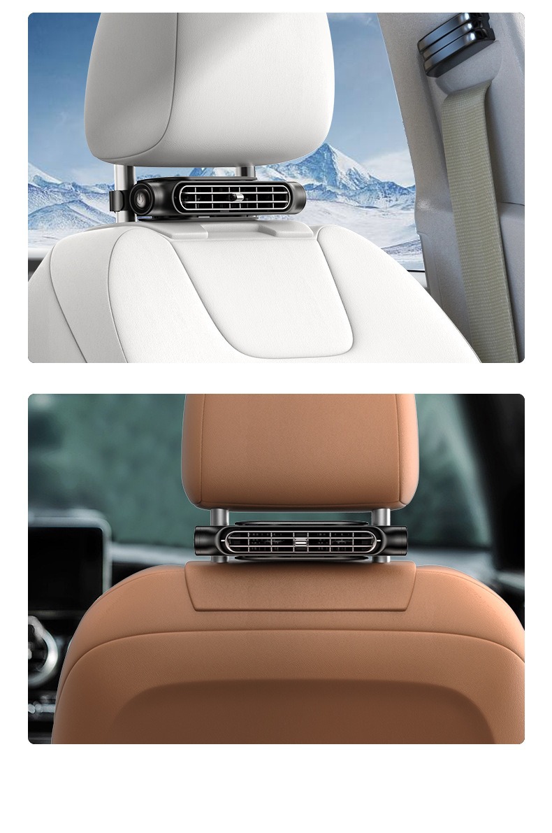 New Car Fan USB Small Dual-Turbo Plug-In High-Power Seat Fan for Rear Seat Ventilation