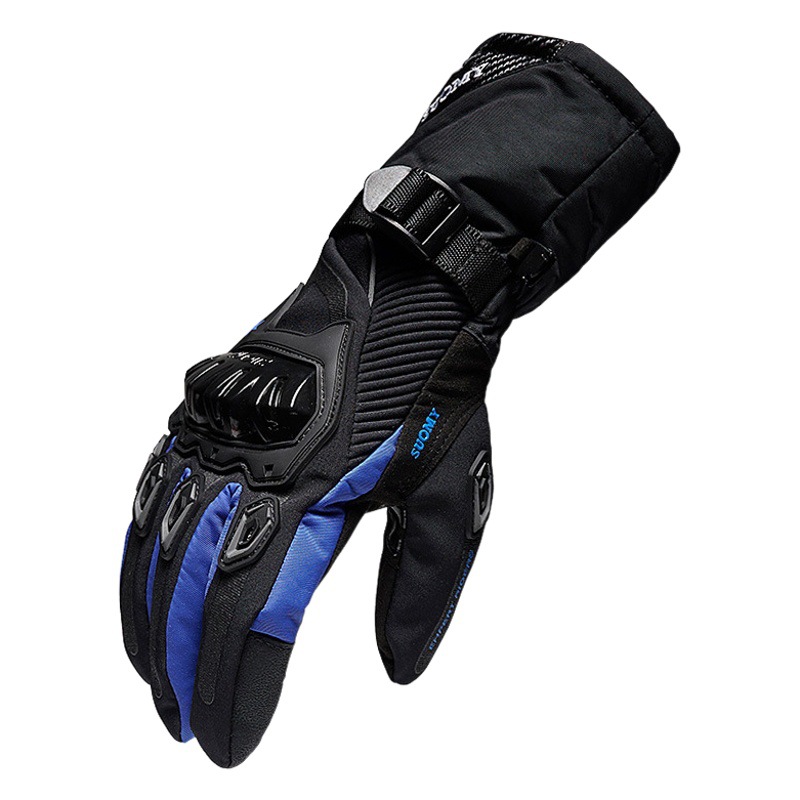 Guantes de moto de invierno impermeable caliente cuatro temporadas montar motocicleta Caballero resistente a la caída fuera de carretera engrosada guantes largos para hombres