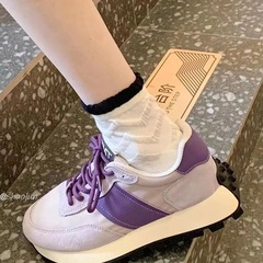 日系泡泡口短襪女四季款jk日系簡約純色襪子低幫淺口中筒襪女百搭