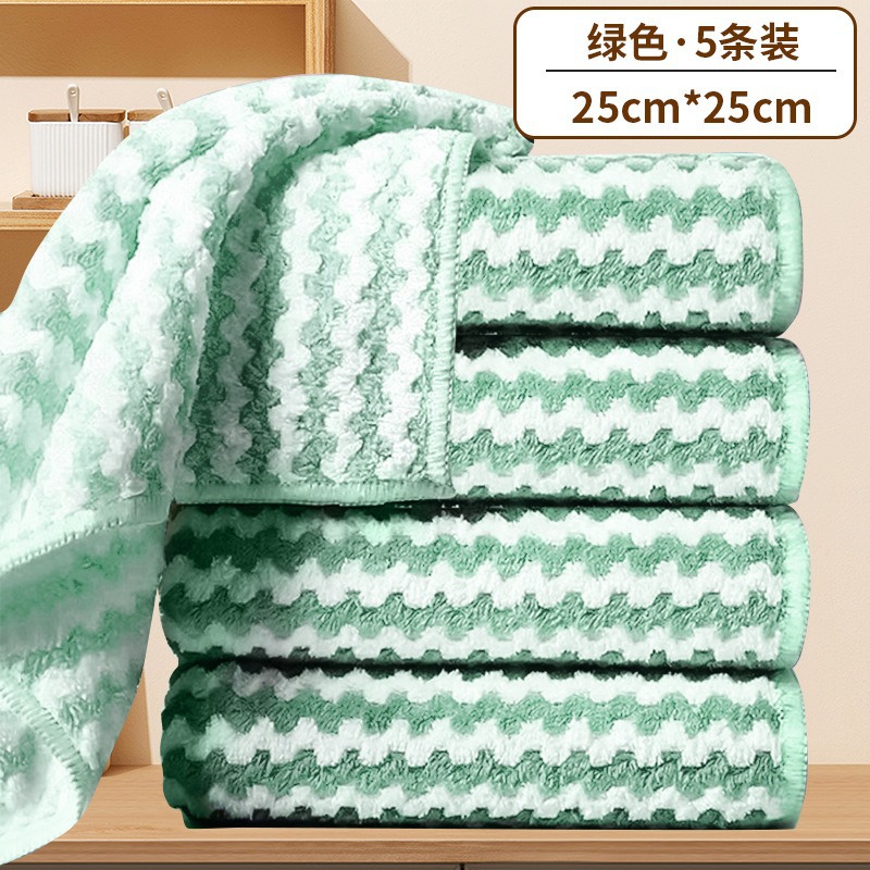 산호벨벳걸레 25*25cm 5팩 그린