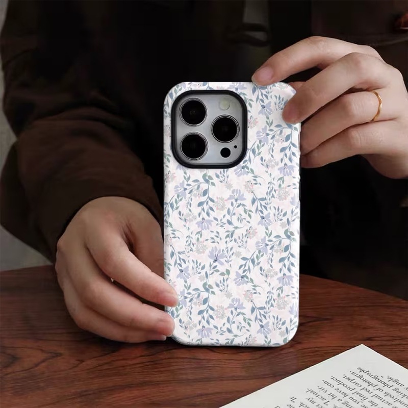 Cross-Border Best-Selling Niche French Pastoral Floral Magnetic Hard Case for iPhone 13 Pro Max