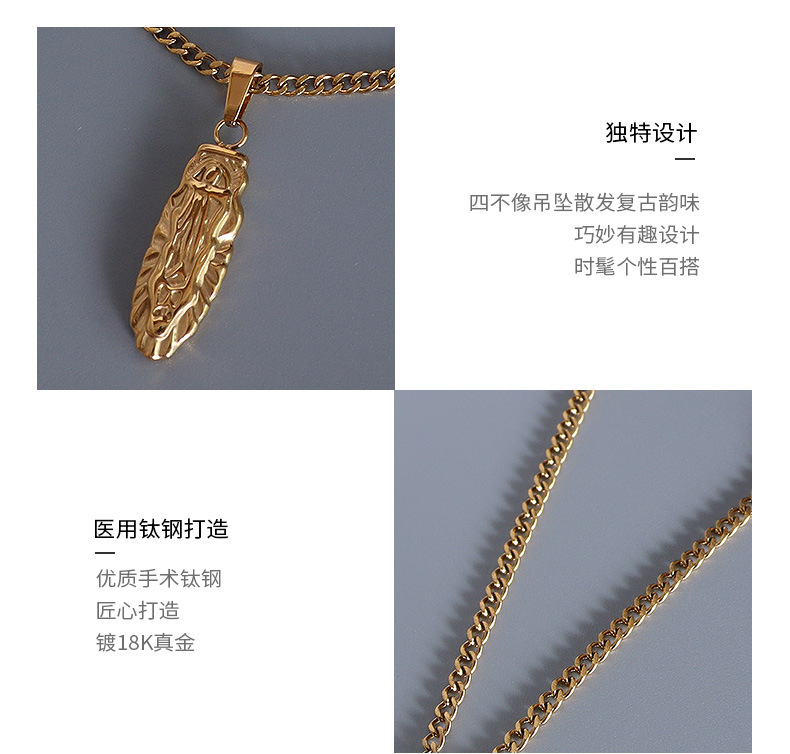 PVD Coated Real Gold Plated Geometric Titanium Steel Fashion Waterproof Non Tarnish Necklace display picture 10