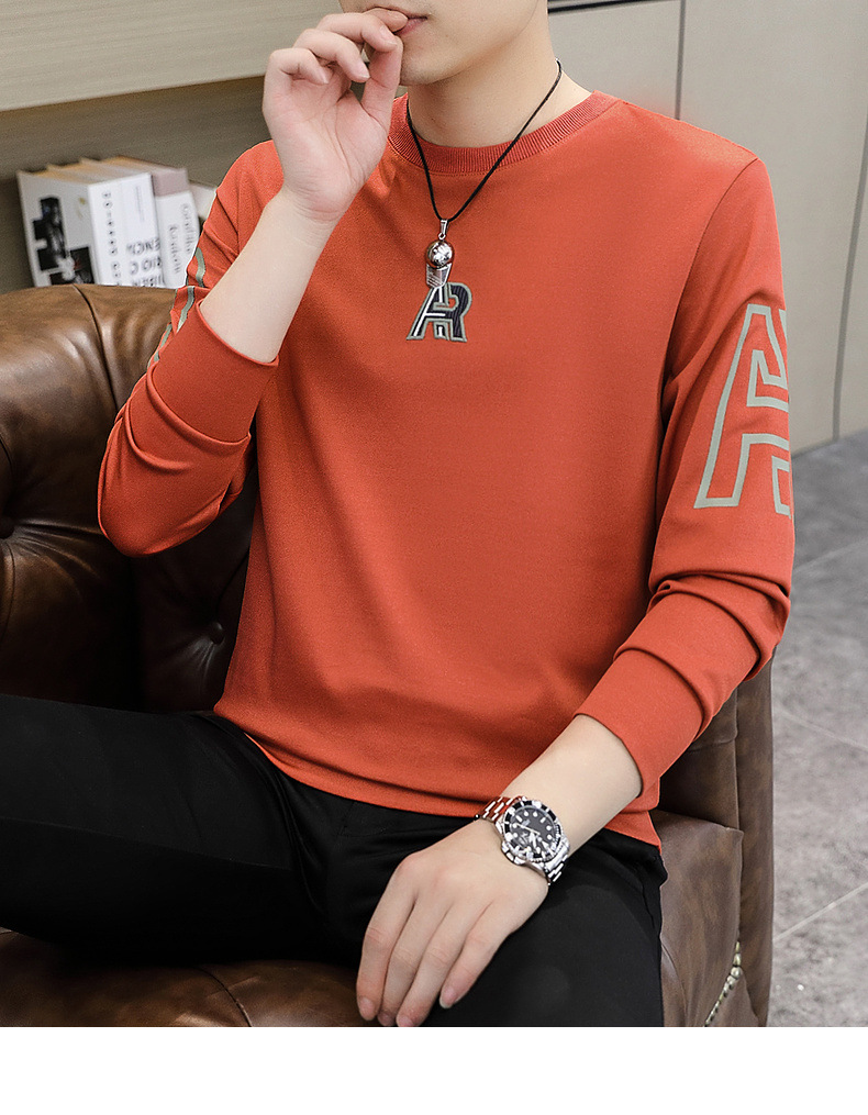 Frühlings-Hoodies für Männer, Slim-Fit-Trend, Hemd mit Rundhalsausschnitt für junge und hübsche Herbst-Langarmshirts_voghion.com