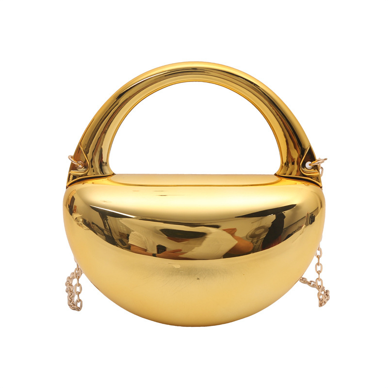Bags Unique Evening Clutch 2025 New Arrival European & American Fashion Glossy Acrylic Box Bag Women's Handheld Dumpling Bag - Thumbnail 5