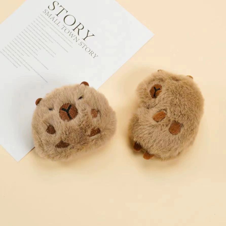Симпатичный мультфильм плюшевый каппала брошь капибары diy брелок шлепанцы носки аксессуары для чехла для телефона