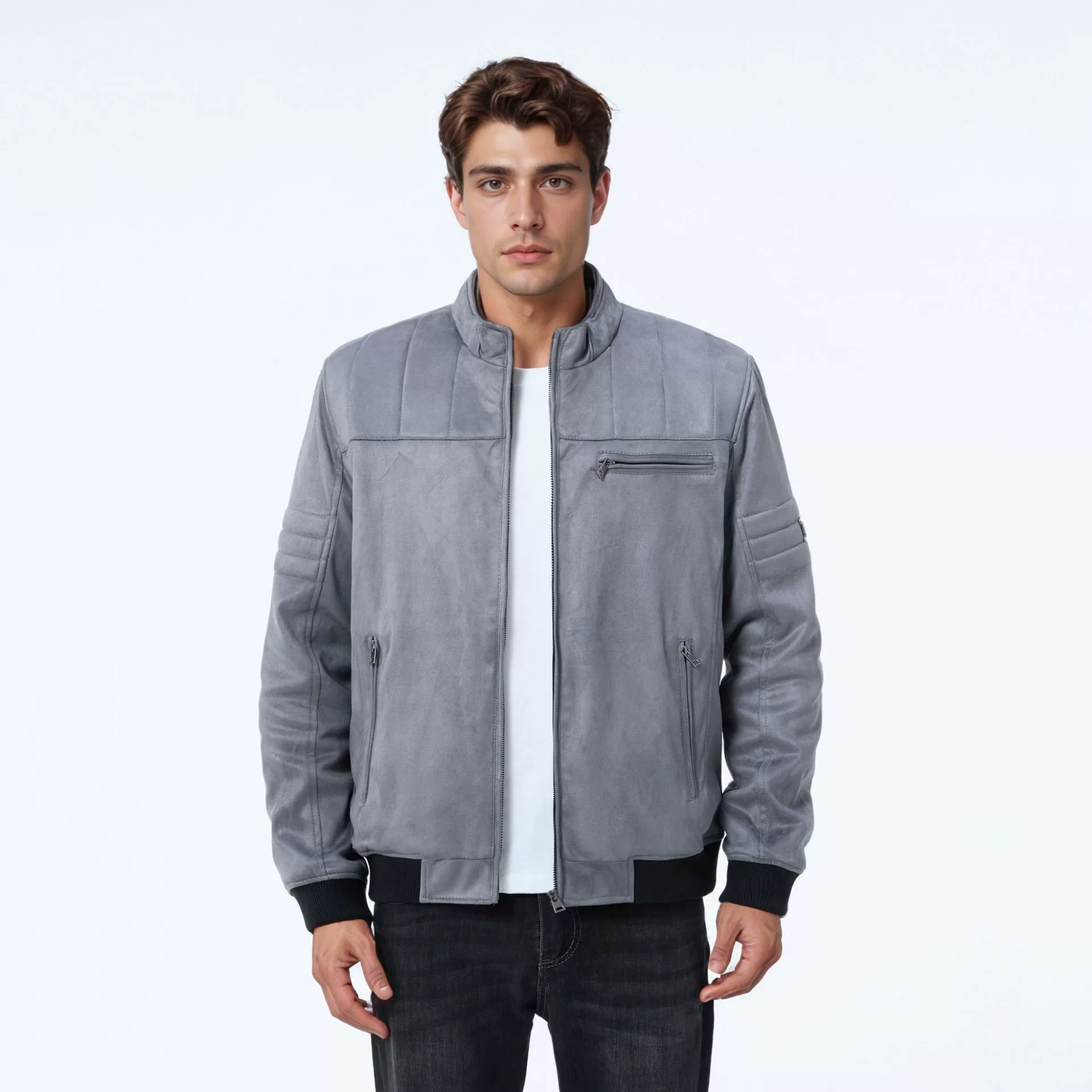 Демисезонная бархатная тёплая ретро куртка для отдыха, slim fit