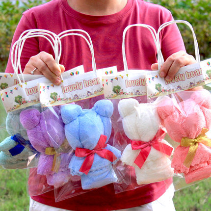 Little Bear Towel Creative Practical Cute Small Gifts Push and Sweep Code Activities Wedding Accompanying Hand Return Wedding Gifts