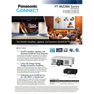 Panasonic Pt-Mz20Kl Pt-Mz17Kl Pt-Mz14Kl Mz11Kl Projector