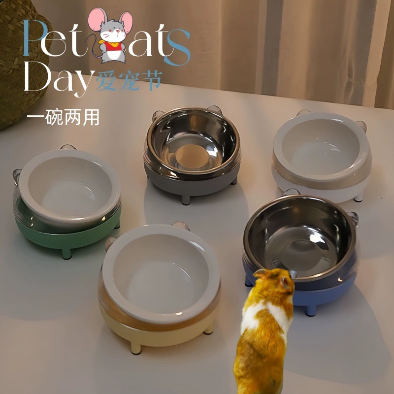 Керамическая миска для hamster, миска для еды, которую невозможно опрокинуть, маленький хомячок, золотой медведь, ветка цветов, сахарный глисер, принадлежности для кормления из нержавеющей стали