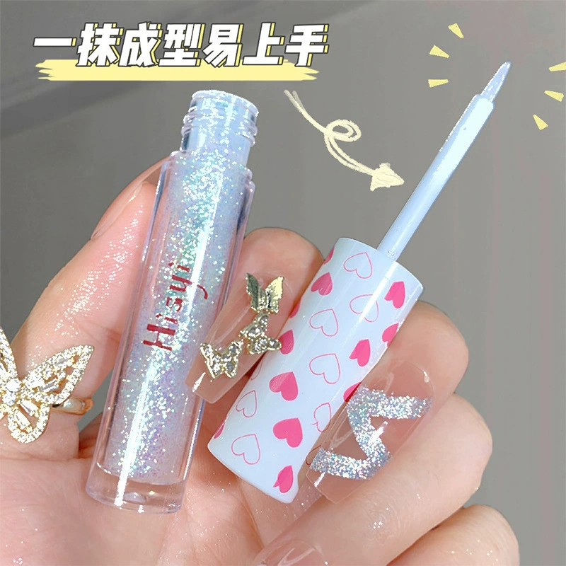 Лаковый жидкий тени для глаз HISYI Star Shining, низкая насыщенность, контурирование и подсветка, мерцающий оттенок, сгибание шелка, алмазный студент, однотонные тени для глаз
