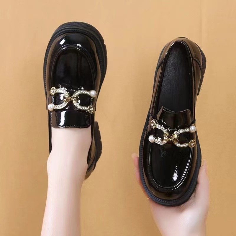 2026 primavera y verano coreano tacones gruesos perezosos zapatos Lefour con suela gruesa zapatos Mary Jane zapatos de cuero para mujeres viajeros