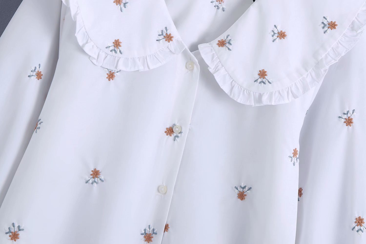 spring flower embroidery blouse top  NSAM32826