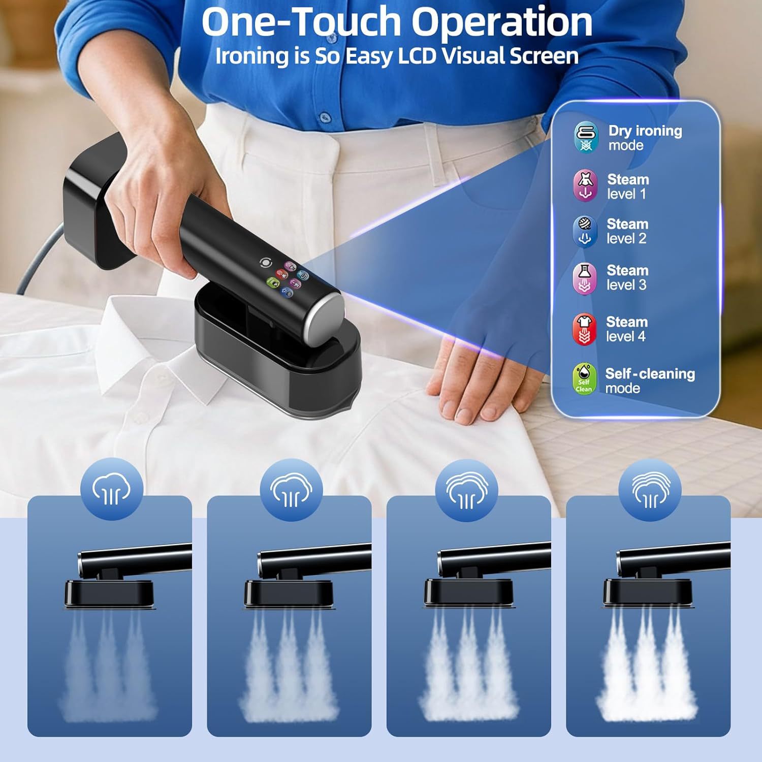 Household Vertical Fabric Steamer High Power Fast Wrinkle Remover_voghion.com