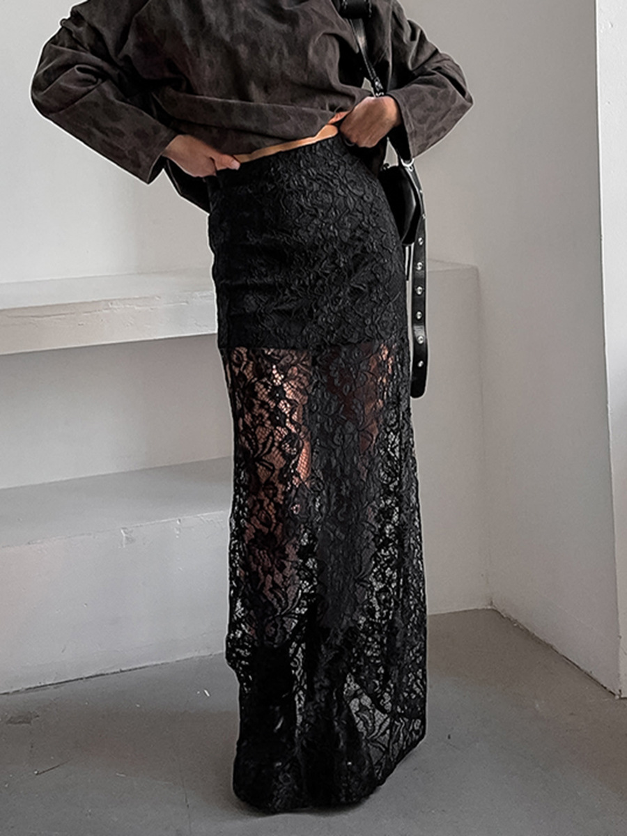 Long summer sexy lace elegant design long skirt